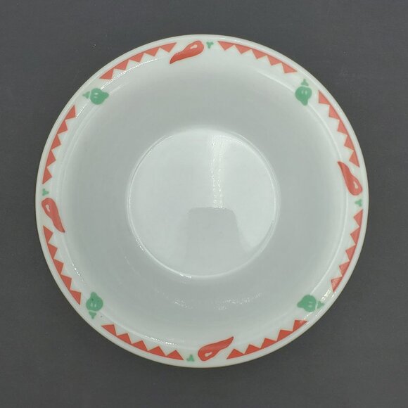 Corelle Fiesta Red Hot Chili Peppers Rim Cereal Bowl Salsa Dip Sauce Snack Bowls - Picture 3 of 8